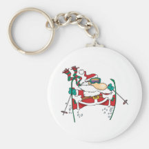 bande dessinée du père noël de ski porte-clef