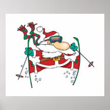 bande dessinée du père noël de ski posters