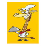 bande dessinée idiote de girafe de cuisinier de ch carte postale