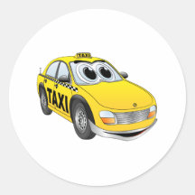 Bande dessinée jaune de taxi autocollants