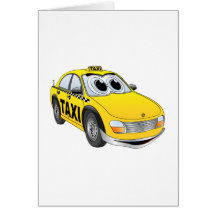Bande dessinée jaune de taxi cartes de vœux