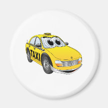 Bande dessinée jaune de taxi magnets pour réfrigérateur