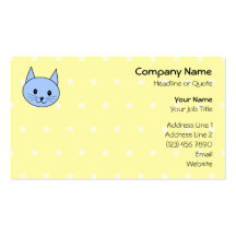 Bande dessinée mignonne de chat bleu cartes de visite professionnelles