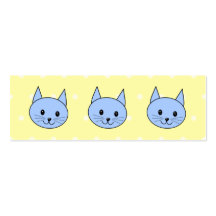 Bande dessinée mignonne de chat bleu modèle de carte de visite