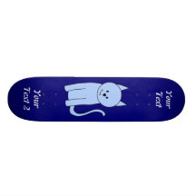 Bande dessinée mignonne de chat bleu skateboards cutomisables