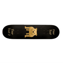 Bande dessinée mignonne de chien. Bouledogue rouge Skateboards Personnalisables