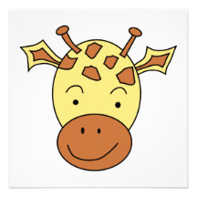 Bande dessinée mignonne de girafe invitations personnalisées