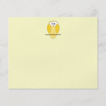 Bande dessinée mignonne de hibou. Jaune Prospectus
