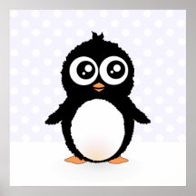 Bande dessinée mignonne de pingouin affiches