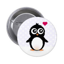 Bande dessinée mignonne de pingouin badge