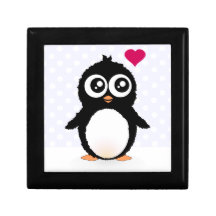 Bande dessinée mignonne de pingouin boîtes à souvenirs