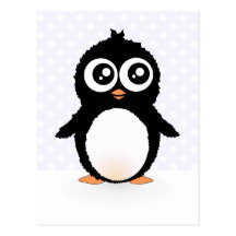 Bande dessinée mignonne de pingouin carte postale