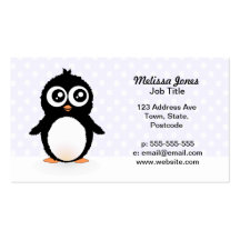 Bande dessinée mignonne de pingouin modèle de carte de visite