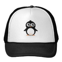 Bande dessinée mignonne de pingouin casquettes de camionneur
