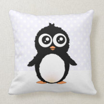 Bande dessinée mignonne de pingouin coussin