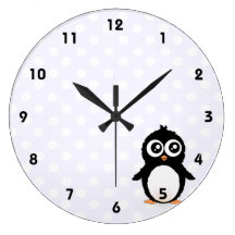 Bande dessinée mignonne de pingouin pendules murales