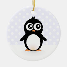 Bande dessinée mignonne de pingouin ornement de noël