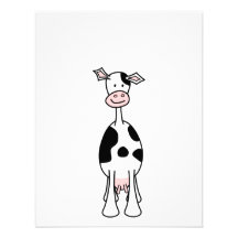 Bande dessinée noire et blanche de vache. Avant Carton D'invitation