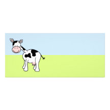 Bande dessinée noire et blanche de vache modèle de carte double