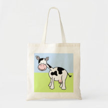 Bande dessinée noire et blanche de vache sacs de toile