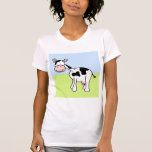 Bande dessinée noire et blanche de vache t-shirts