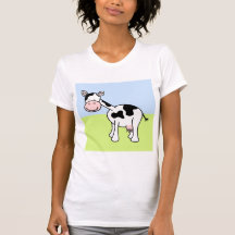 Bande dessinée noire et blanche de vache t-shirts