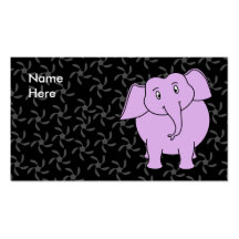 Bande dessinée pourpre d'éléphant. Fond floral ble Cartes De Visite Professionnelles