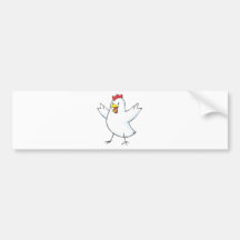 Bande dessinée rouge de poule autocollant pour voiture