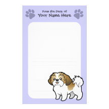 Bande dessinée Shih Tzu (chiot coupé) Papier À Lettre Personnalisé