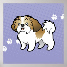 Bande dessinée Shih Tzu (chiot coupé) Poster