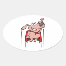bande dessinée superbe de porc de super héros idio autocollants