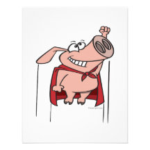 bande dessinée superbe de porc de super héros idio invitation personnalisée