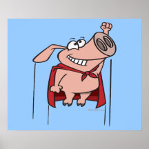 bande dessinée superbe de porc de super héros idio posters