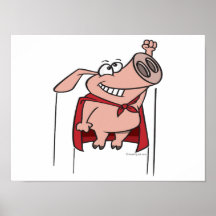 bande dessinée superbe de porc de super héros idio posters