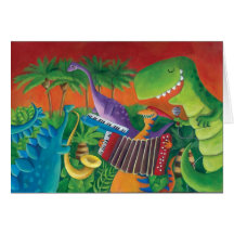 Bande géniale de dinosaure cartes de vœux