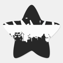 Bande sur la silhouette B&W de concert d'étape Autocollants
