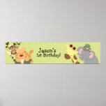Bannière d'anniversaire de singe de SAFARI de JUNG Posters