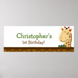 Bannière d'anniversaire personnalisée par girafe d posters