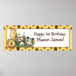 Bannière d'anniversaire personnalisée par jungle d posters