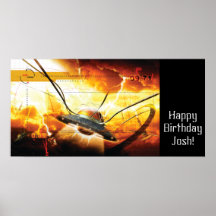 Bannière de fête d'anniversaire de garçon de vaiss posters