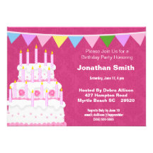 Bannière et invitations de partie de gâteau d'anni