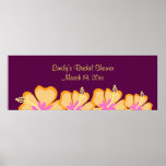 Bannière personnalisable de fleur pourpre de ketmi posters