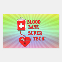 BANQUE DU SANG TECH SUPERBE STICKERS RECTANGULAIRES