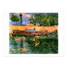 Banques de Van Gogh de la Seine avec les bateaux ( Cartes Postales