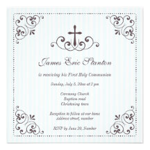 Baptême/baptême/d'abord communion élégants de garç invitation personnalisée