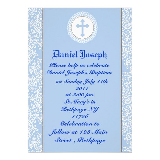 Baptême/baptême de bébés invitations personnalisées
