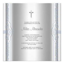 Baptême bleu argenté de bébé bristols