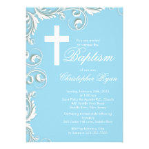 Baptême croisé élégant de baptême de bébé invitations