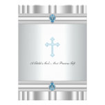 Baptême croisé gris et bleu de garçons bristols