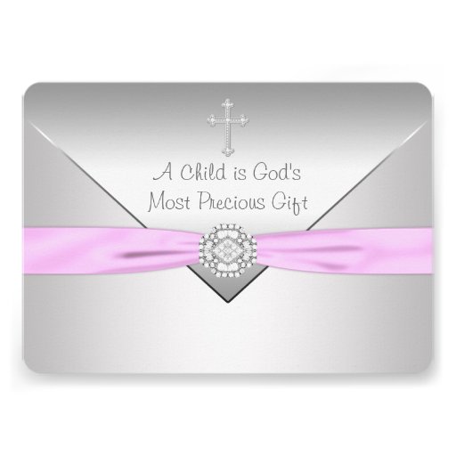 Baptême croisé rose de bébé bristol